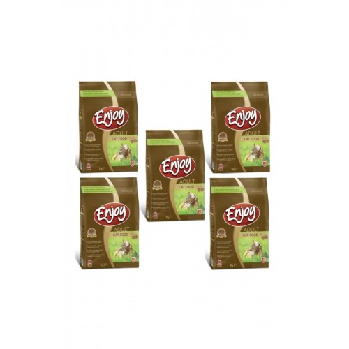Enjoy Tavuk Etli Yetişkin Kedi Maması 1 Kg x 5 Adet