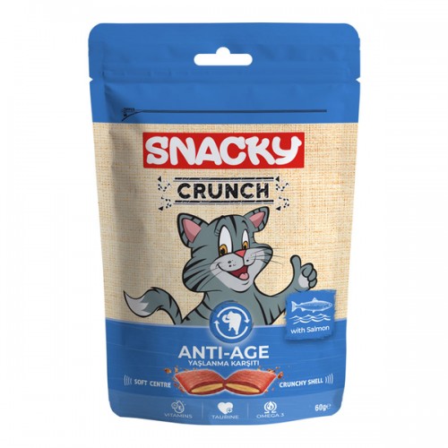Snacky Kedi Crunch Ödül Anti-Age Somonlu 10lu