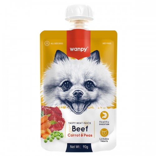 Wanpy Taze Sığır Etli&Havuçlu 10lu Köpek Et Ezmesi 90 gr 