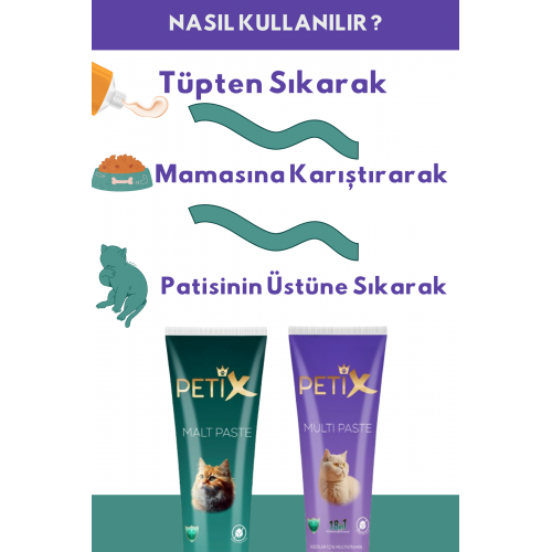 Petix Multivitamin ve Tüy Yumağı Önleyici Kedi Malt Macunu 100 gr