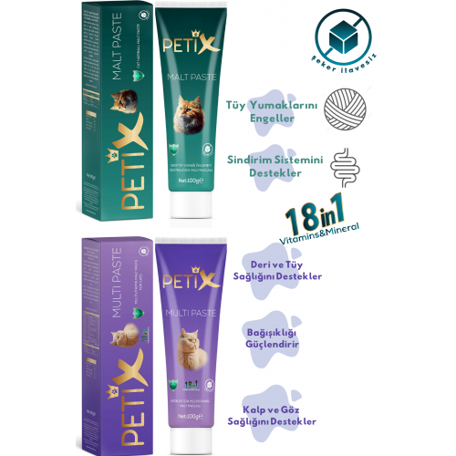 Petix Multivitamin ve Tüy Yumağı Önleyici Kedi Malt Macunu 100 gr