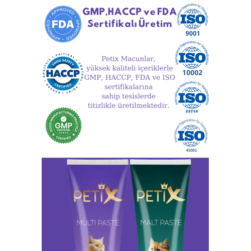 Petix Multivitamin ve Tüy Yumağı Önleyici Kedi Malt Macunu 100 gr