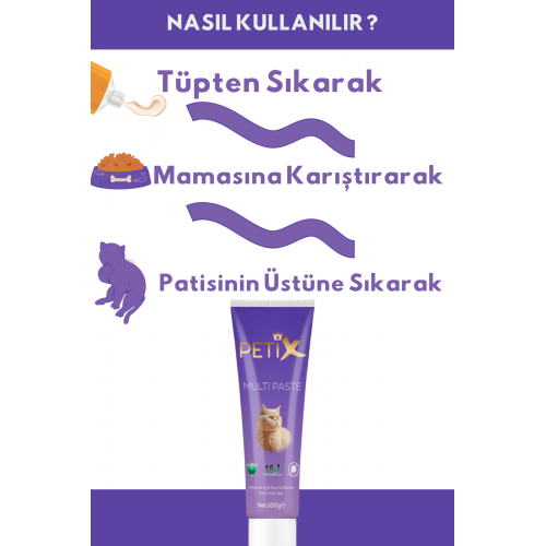 Petix Multivitamin Kedi Macunu ve Tüy Yumağı Önleyici 100 gr