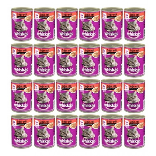 Whiskas Sığır Etli Biftekli Konserve Kedi Maması 400 Gr 24 Adet