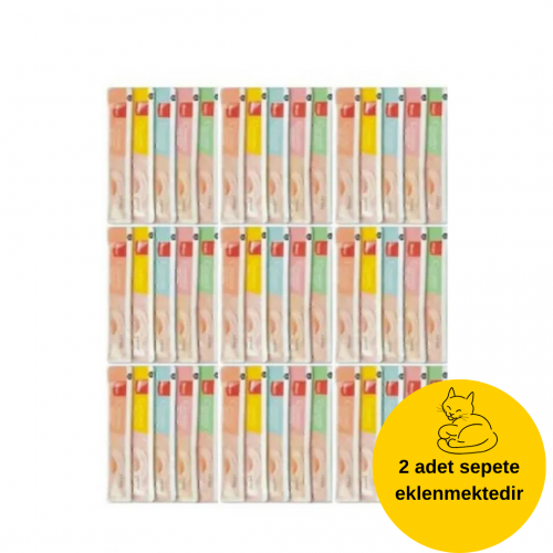 Wanpy Creamy Cat Treat Karışık Krema Sıvı Kedi Ödül Maması 40 Adet X 14 Gram