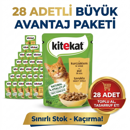 Kitekat Tavuklu Yaş Kedi Maması Pouch 85 gr x 28 Adet