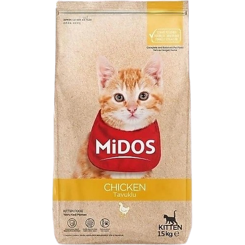 Midos Tavuklu Yavru Kedi Maması 15 Kg